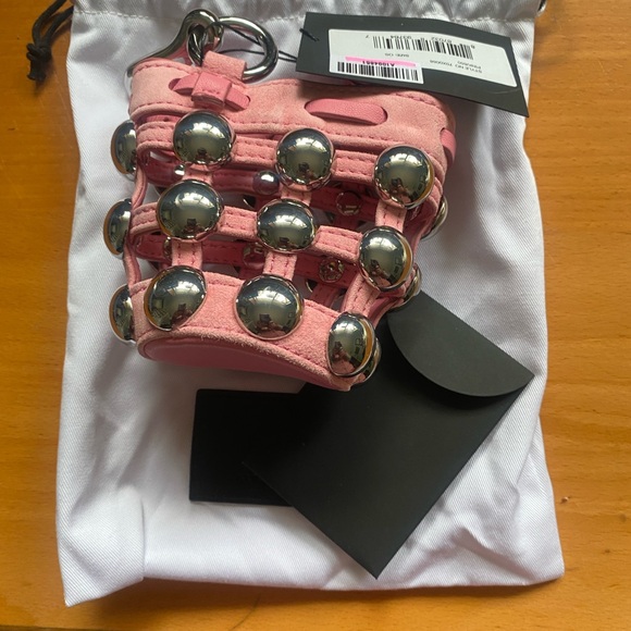 ALEXANDER WANG MINI ROXY Bag CAGED SUEDE KEYCHAIN PINK NWT $600 # 1 - Picture 5 of 16